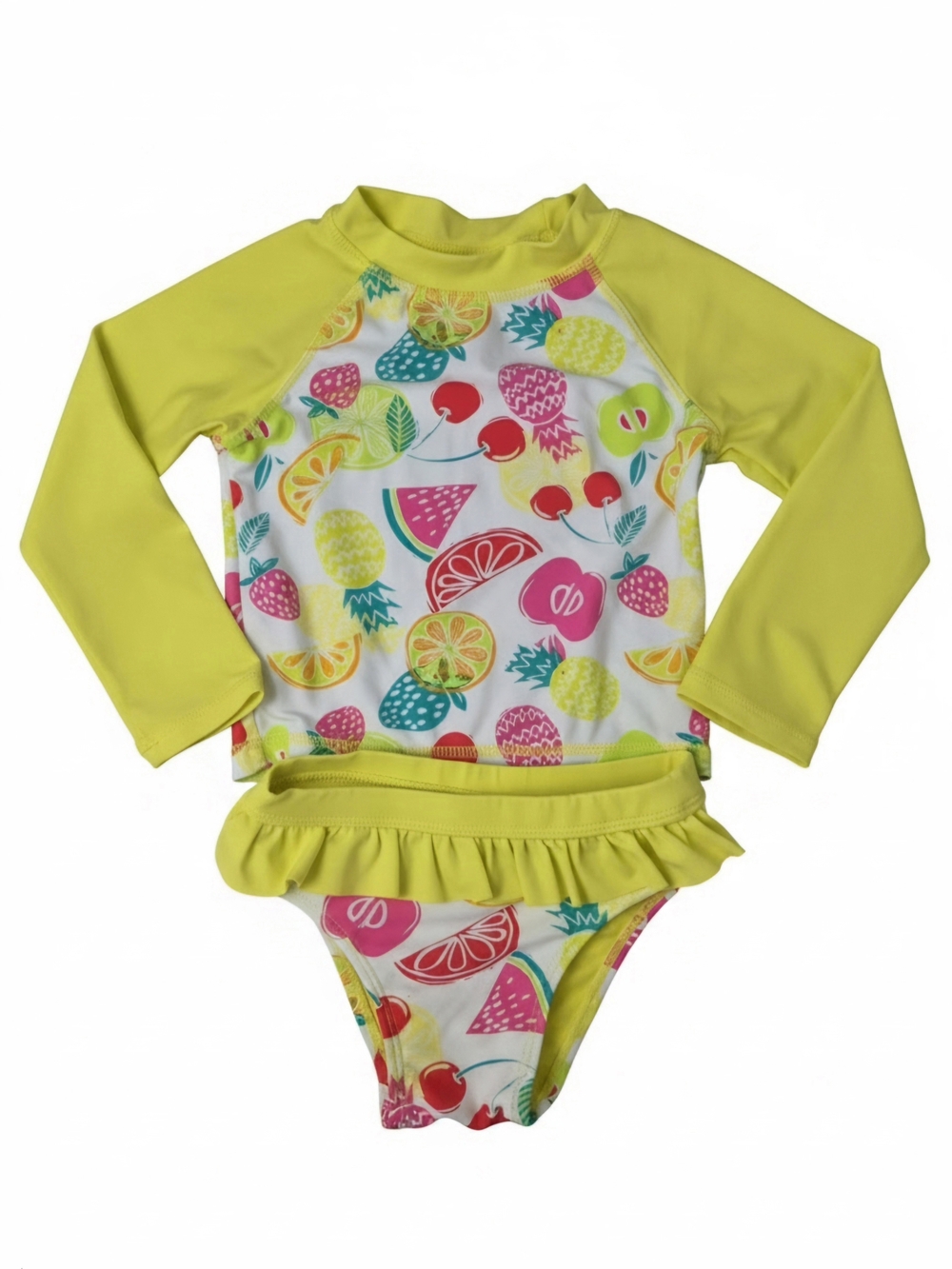InGear Toddler Girls Tropical Fruit Long Sleeve Swimsuit Set 3T